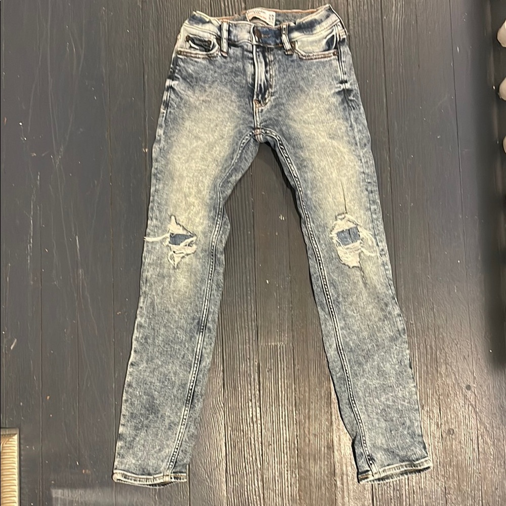 Abercrombie Kids Blue Slim Fit Distressed Jeans